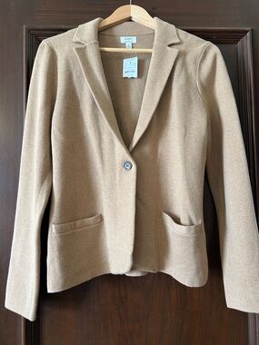 J. Crew Women's Camel/Tan Single-Button Wool Blend Blazer